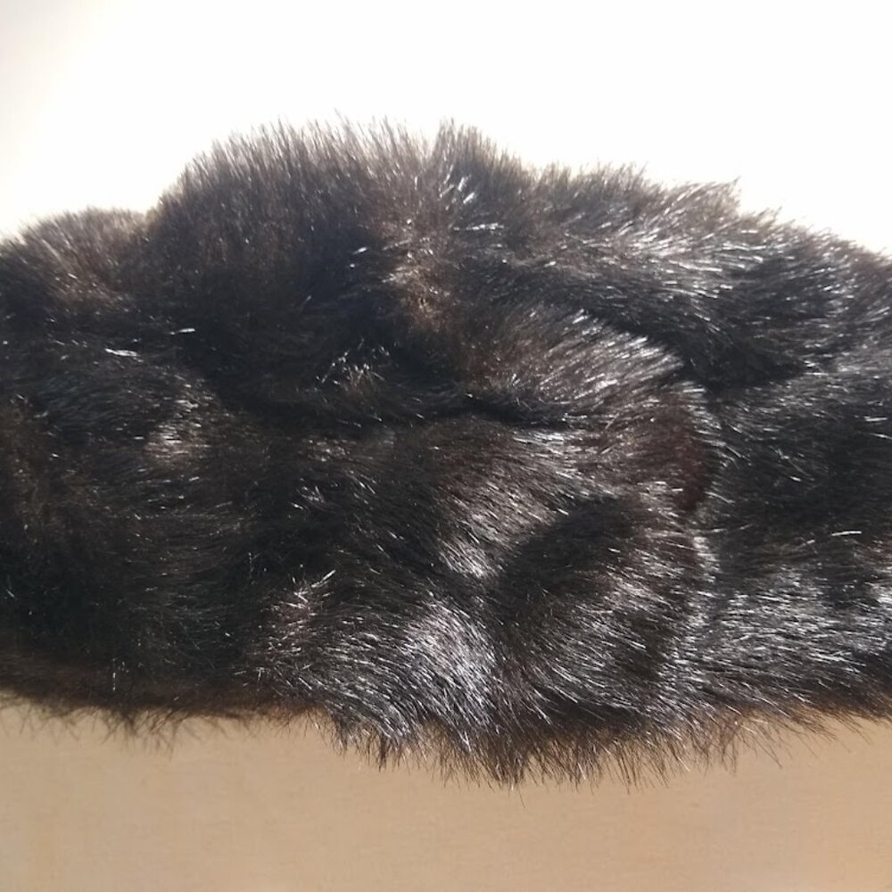 Faux fur dark brown Russian-style winter hat
